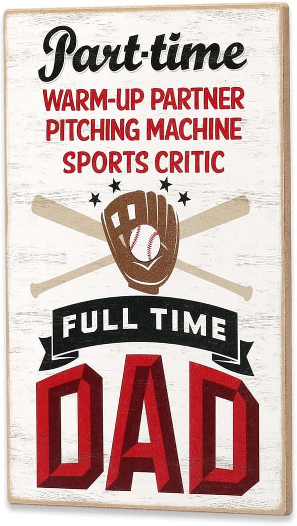 Baseball Dad Wood Wall Decor - Perfect Gift for Dads