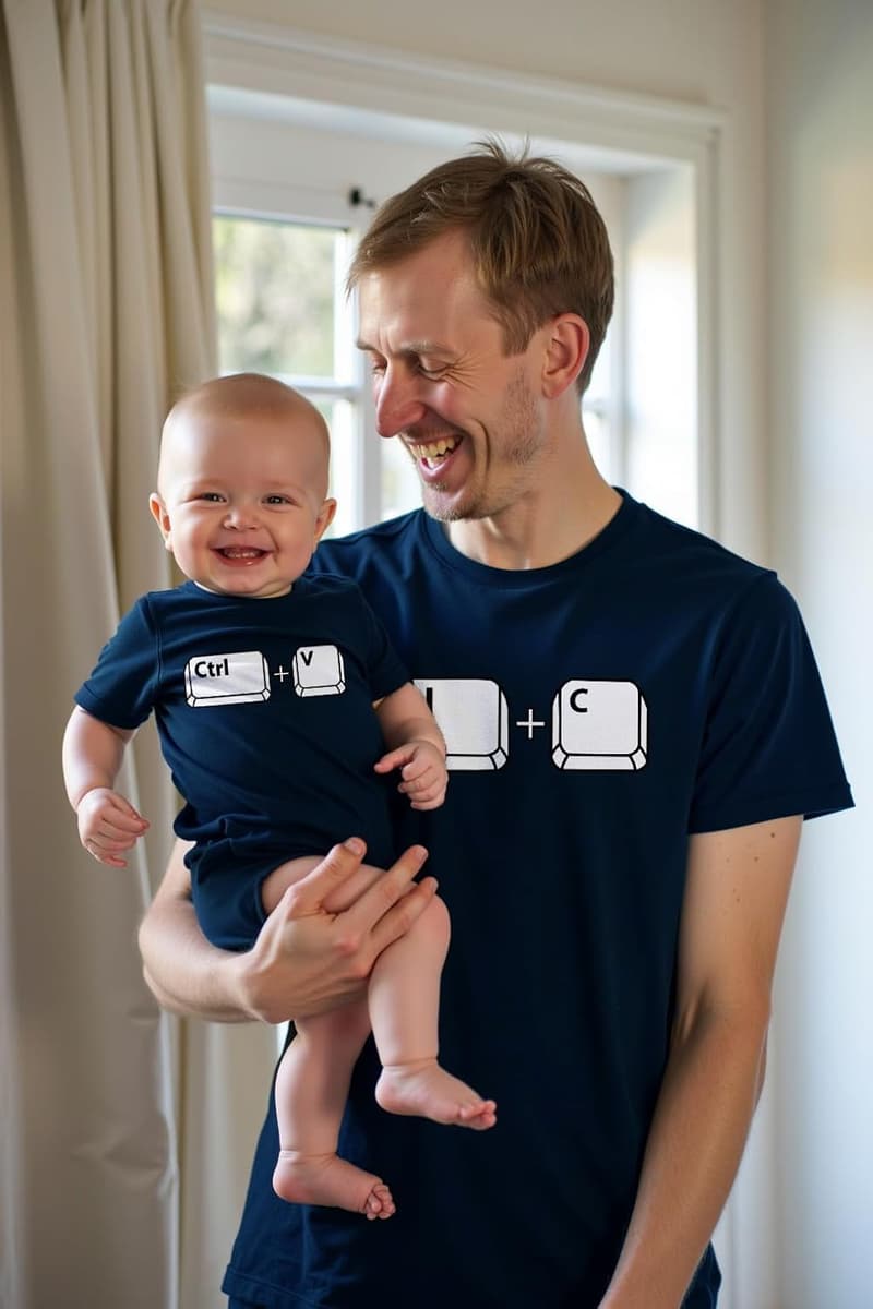 Father's Day Matching Outfits | Dad & Baby Copy & Paste Shirts