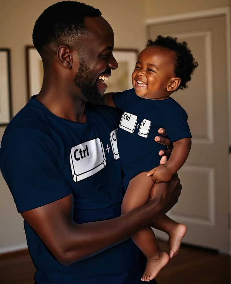 Father's Day Matching Outfits | Dad & Baby Copy & Paste Shirts