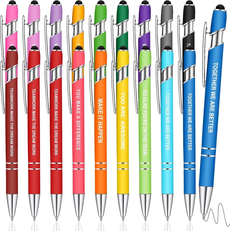 Employee Appreciation Motivational Pen Set - 18 Metal Ballpoints