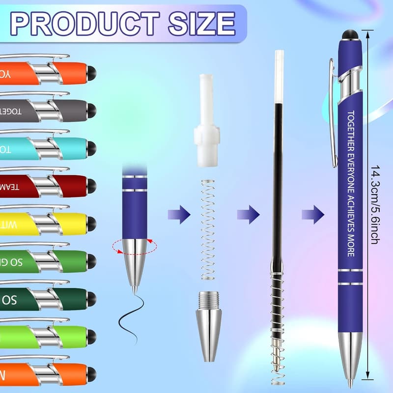 Employee Appreciation Motivational Pen Set - 18 Metal Ballpoints