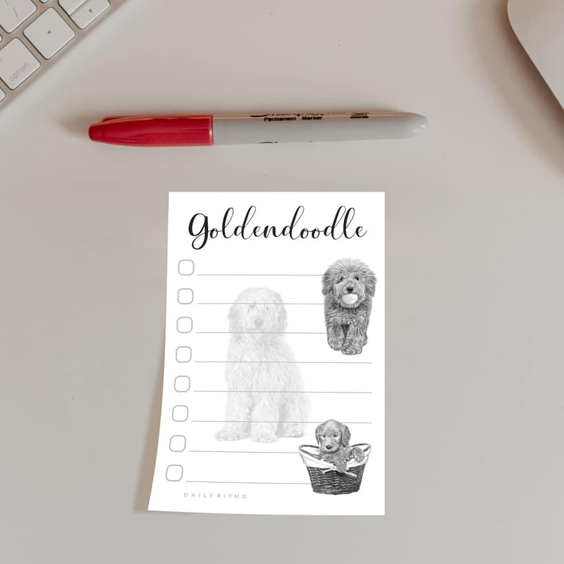 Goldendoodle Mom Sticky To-Do List Notepad - 50 Pages