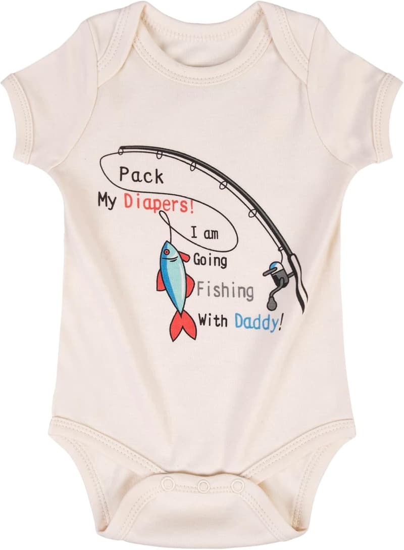 Father's Day Fishing Baby Onesie - 