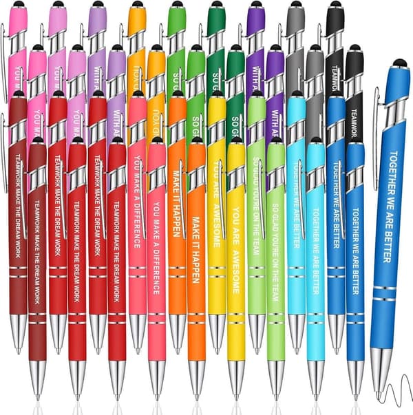 Employee Appreciation Pen Set - Motivational Metal Ballpoint Pens (36 Pcs)