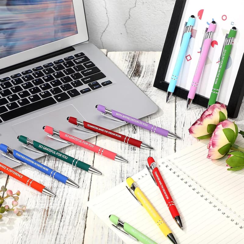 Employee Appreciation Pen Set - Motivational Metal Ballpoint Pens (36 Pcs)