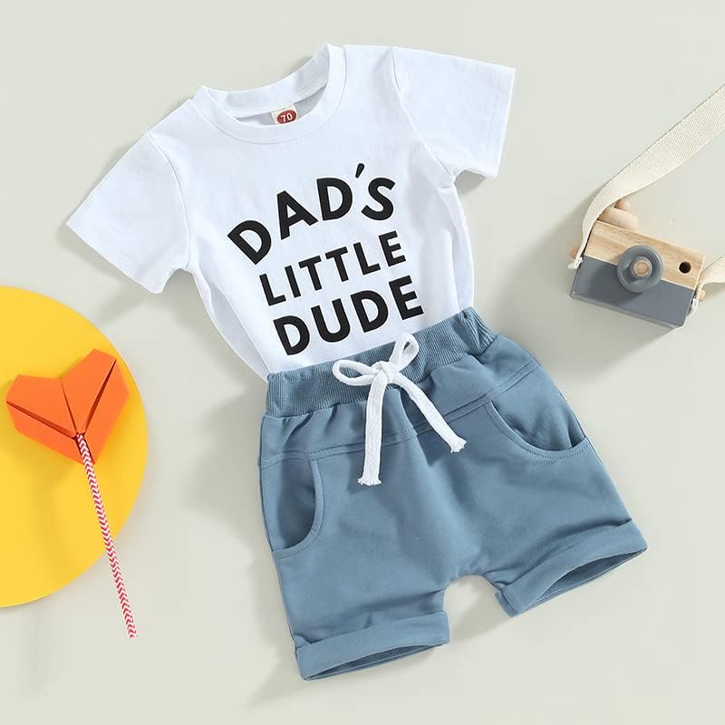 Toddler Summer Outfit: Daddy's Boy Short Sleeve Shirt & Shorts