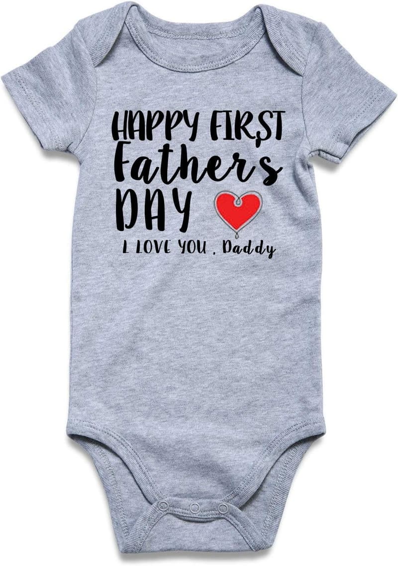 First Father's Day Funny Baby Bodysuit for Boys 0-18 Months