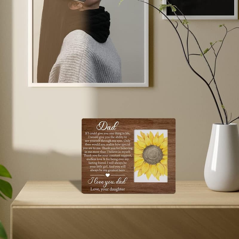 Father's Day Wooden Picture Frame with Sentimental Quote, 4x6 Inch