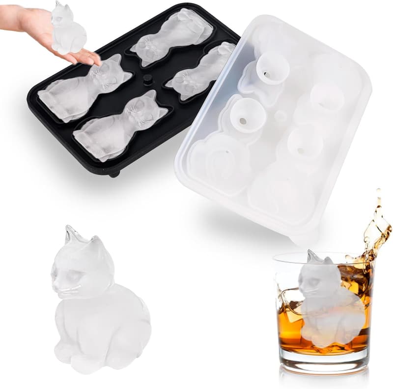 Cat Ice Cube Tray Mold - 3D Cat Ice Cubes for Cat Lovers