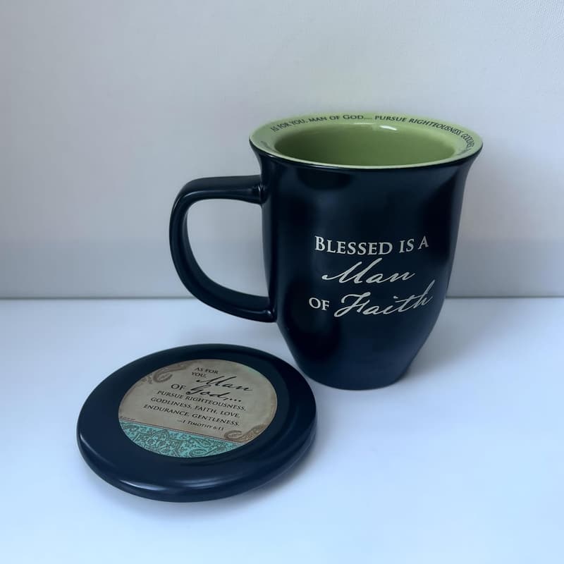 Christian Mug and Coaster Set for Men - 14 oz Birthday Gift