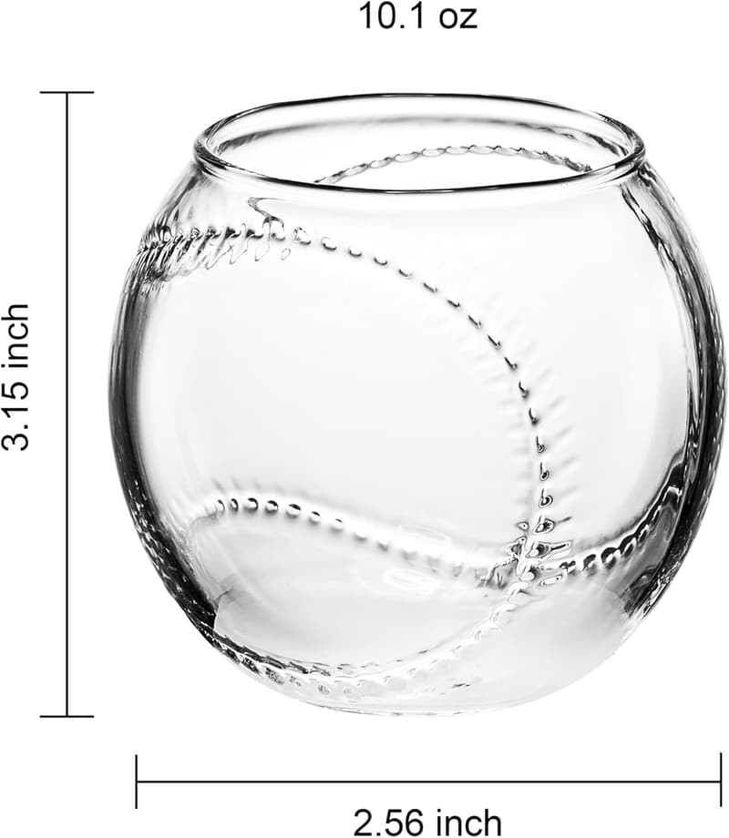 Baseball Whiskey Glass - 12oz Gift for Dads and Coaches