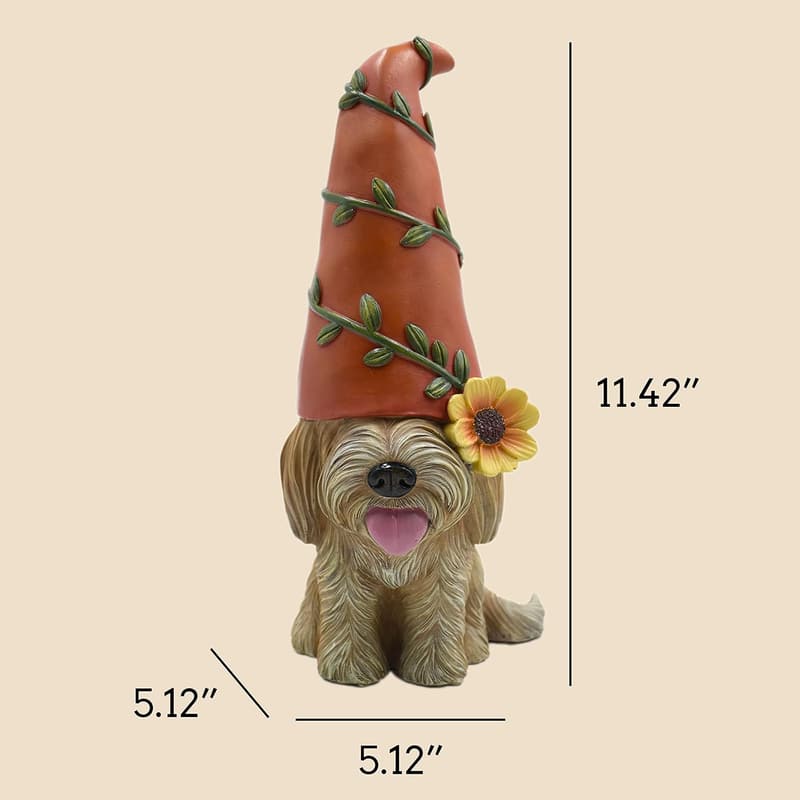 Doodle Gnome Outdoor Dog Statue - Cute Garden Décor