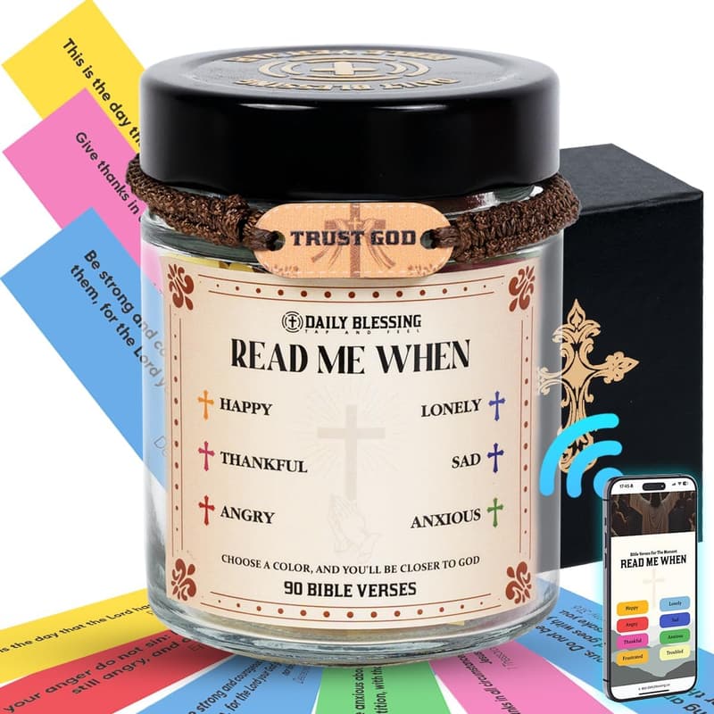 Bible Verse Jar with Bracelets – Inspirational Gift for Dad