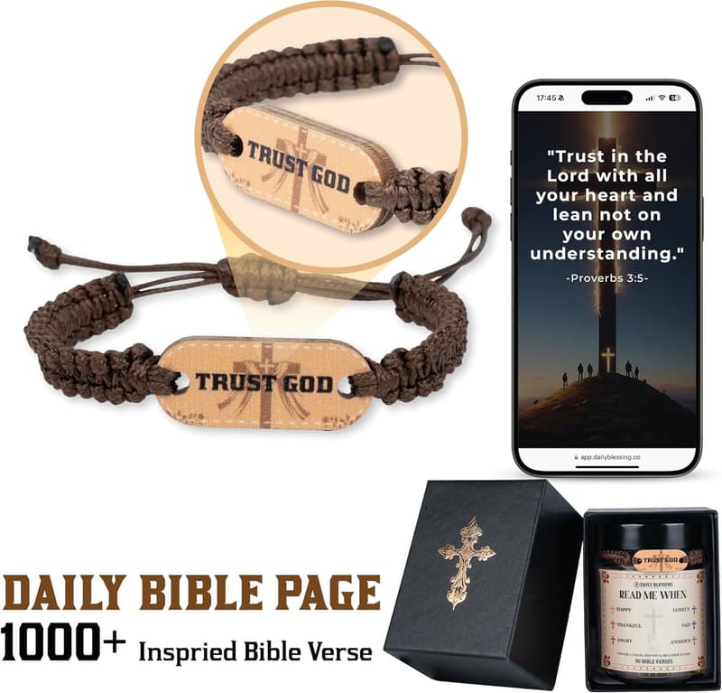 Bible Verse Jar with Bracelets – Inspirational Gift for Dad