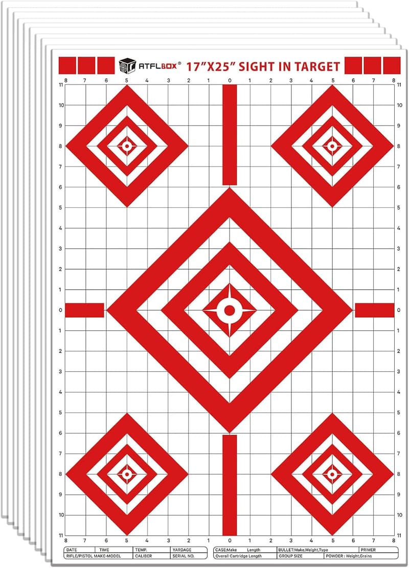 Shooting Range Paper Targets for Handgun & Rifle, 17x25 Inch