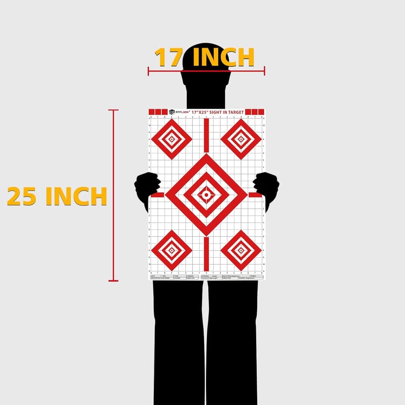 Shooting Range Paper Targets for Handgun & Rifle, 17x25 Inch