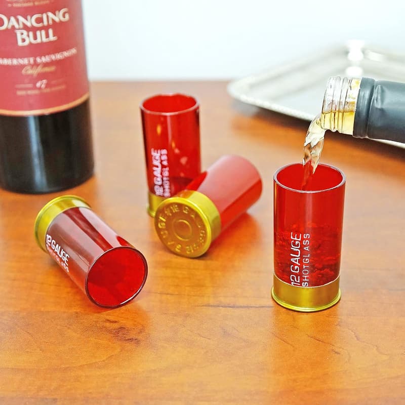 Father's Day Set of 4 Shotgun Shell Shot Glasses