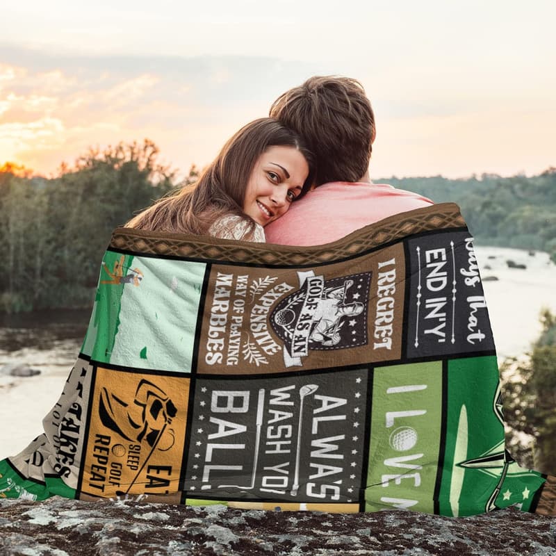 Unique Funny Golf Blanket for Men - 60” x 50” Golfers Gift