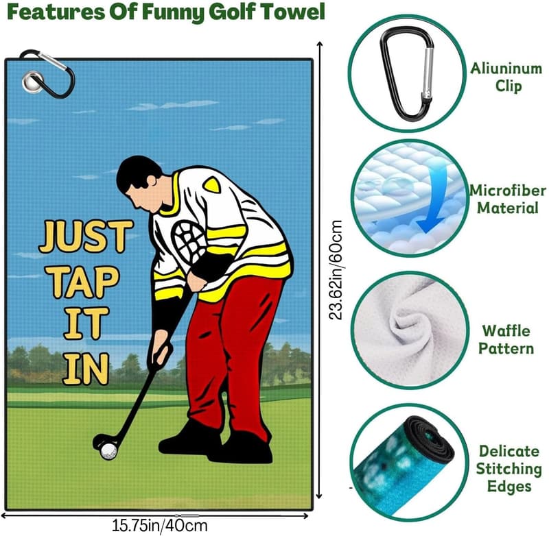 Funny Golf Towel with Clip - Perfect Gift for Golfers