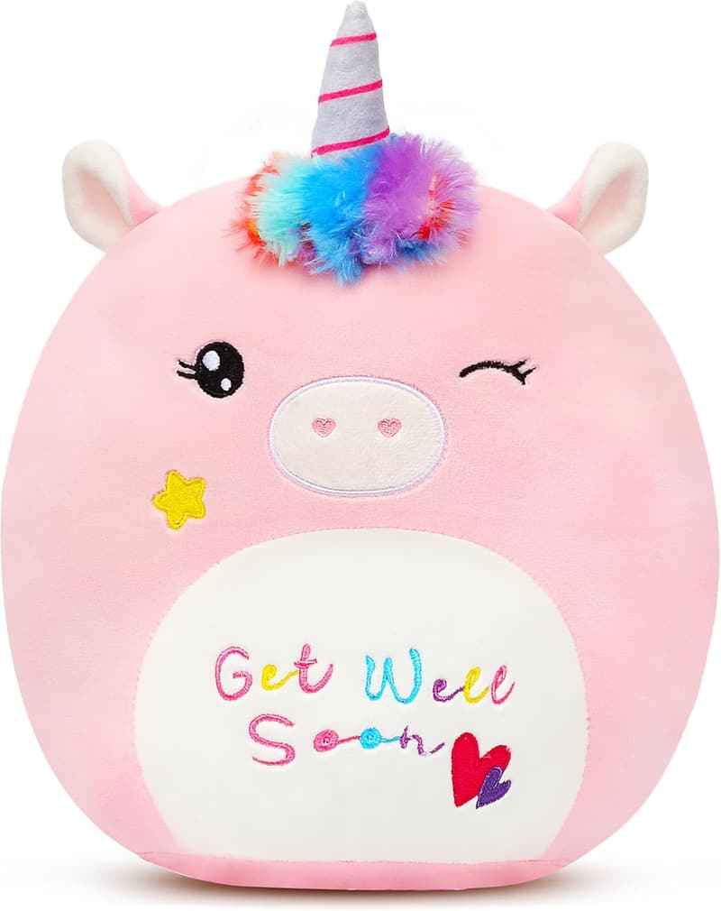 Get Well Soon Unicorn Plush Pillow for Kids & Women