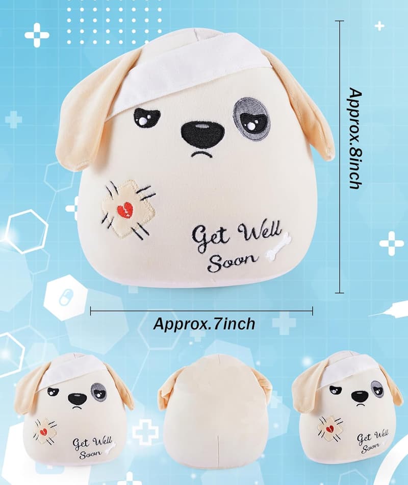 Get Well Soon Dog Plushie - 9-Inch Stuffed Animal Gift