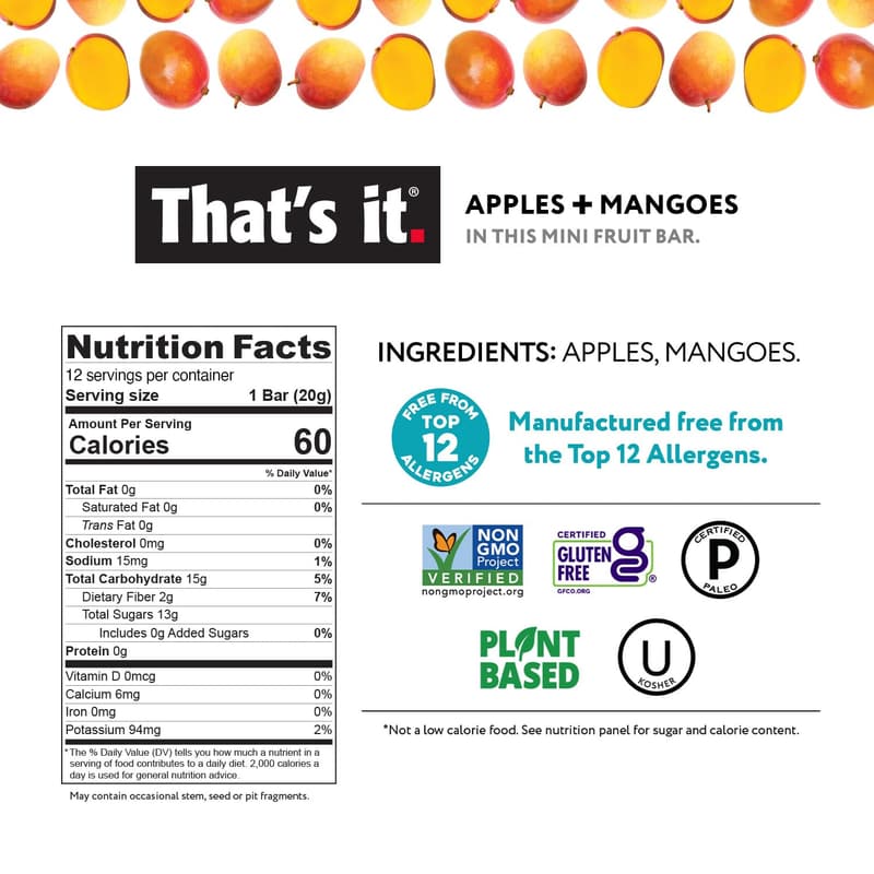 Mini Fruit Bars Gift Pouch - 36 Count, Plant-Based & No Sugar Added