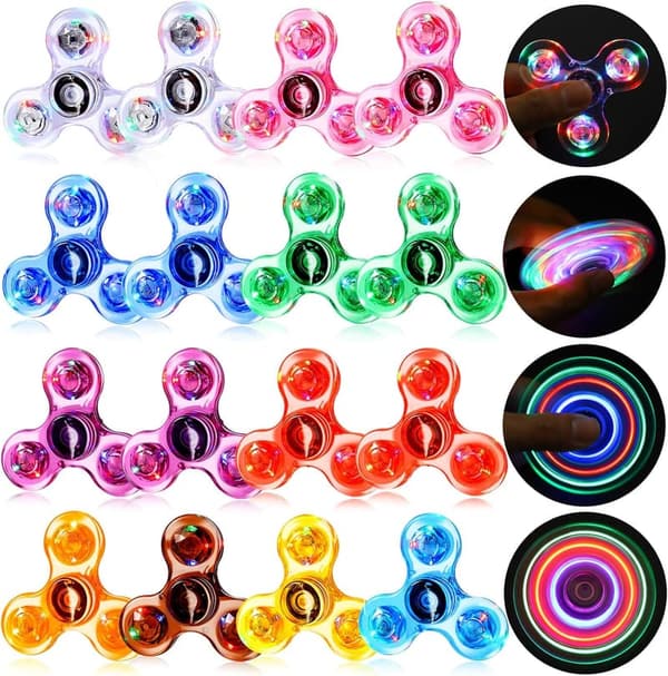 LED Fidget Spinners - 16 Pack Kids Party Favors