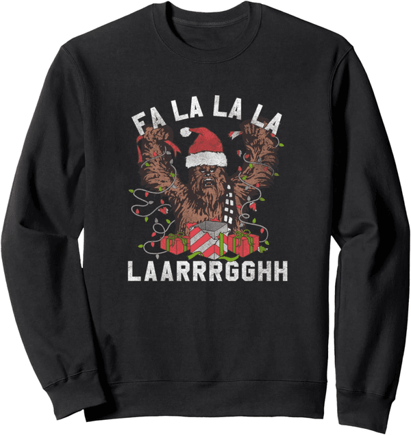 Chewbacca Christmas Sweatshirt with Lights & Presents
