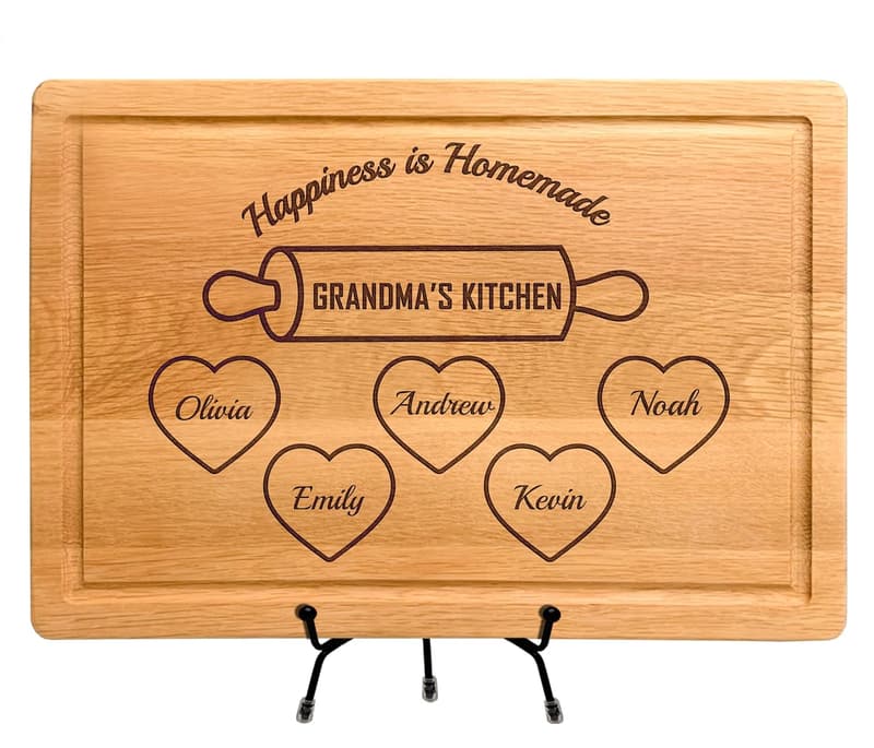 Personalized Cutting Board with Kids' Names for Mother's Day