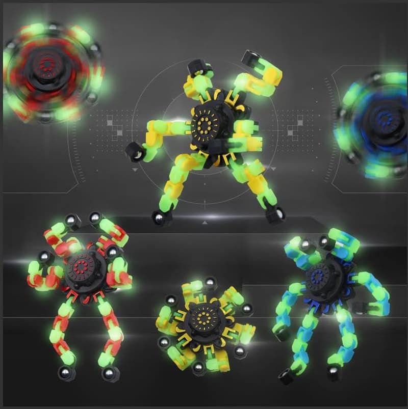 Glow-in-the-Dark Fidget Spinner Set - 8 Pcs for All Ages