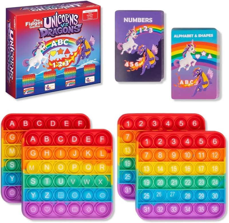 Unicorns vs Dragons Fidget Game - Educational Learning Toy for Kids