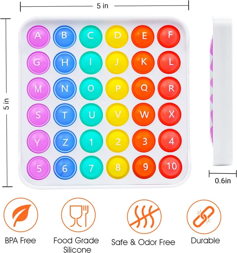 Educational Pop It Fidget Toy for Toddlers and Kids
