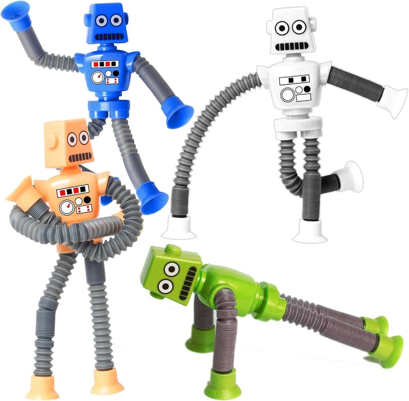 Telescopic Robot Suction Cup Fidget Toy Set for Kids