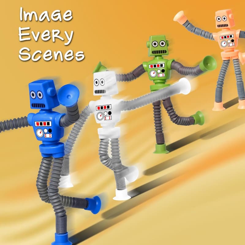 Telescopic Robot Suction Cup Fidget Toy Set for Kids