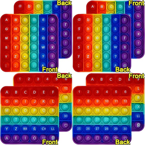 Educational Alphabet Pop Fidget Toy Set for Kids (4 Packs)