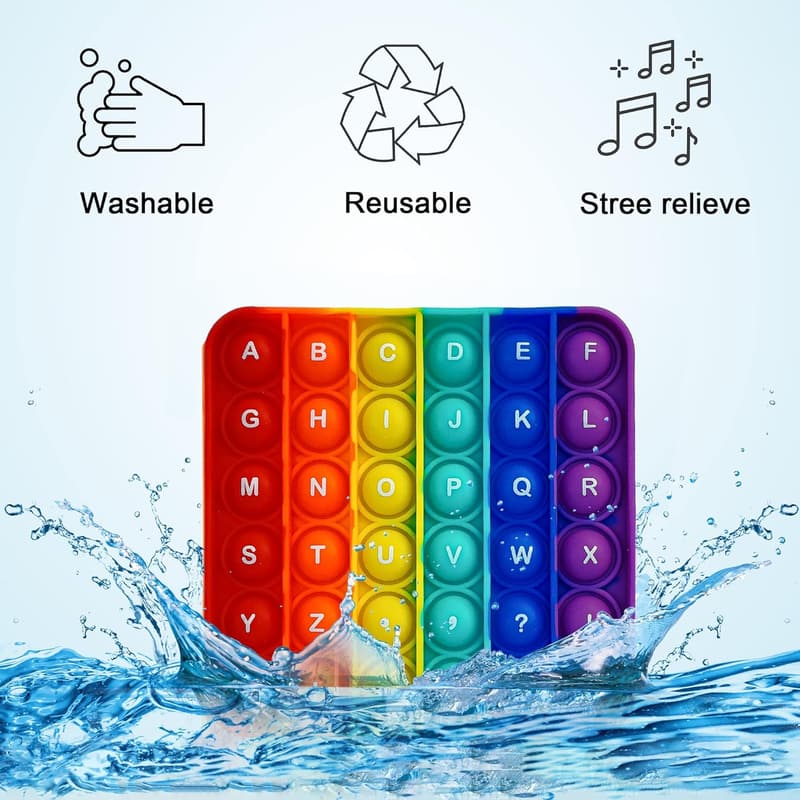 Educational Alphabet Pop Fidget Toy Set for Kids (4 Packs)