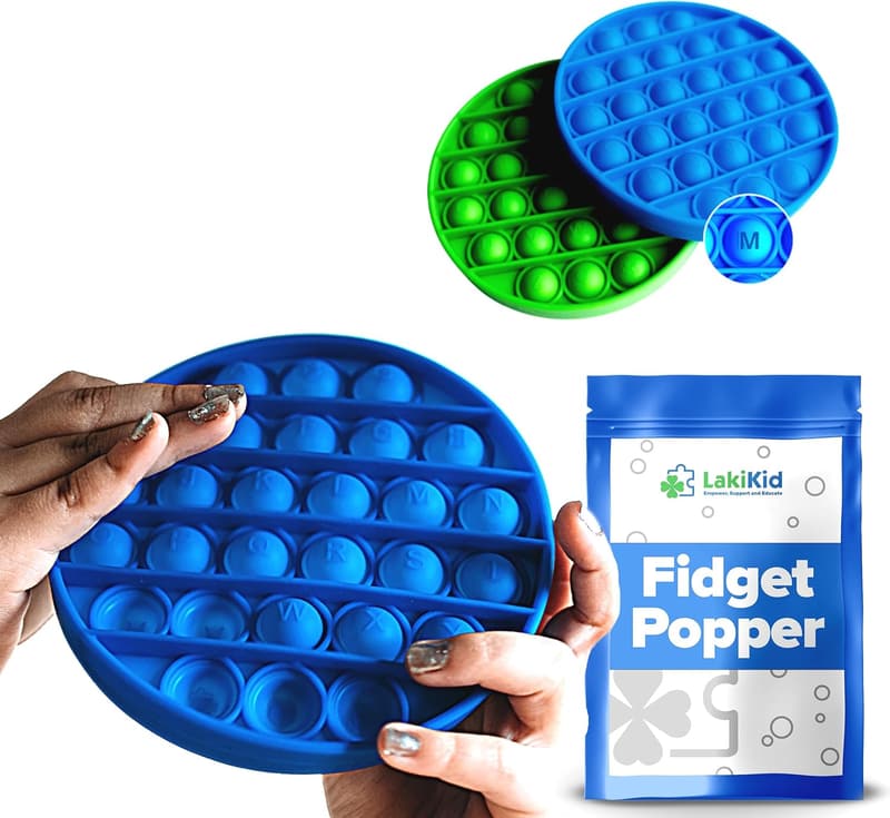 Educational Fidget Toy Pack - Silicone Push Pop Bubbles for Stress Relief