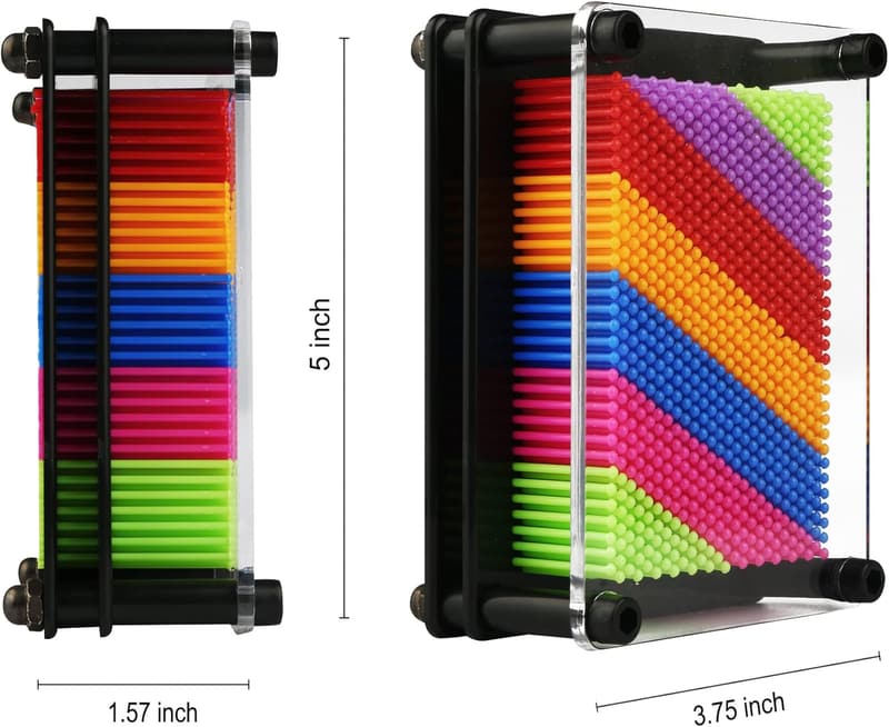 Rainbow 3D Pin Art Toy for Kids - 3.75 x 5 Inch Sculpture Board