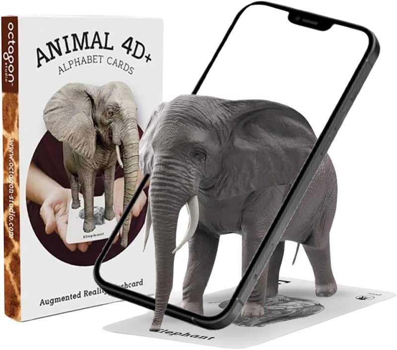 Interactive 4D Animal Alphabet Cards for Kids - Ages 3+