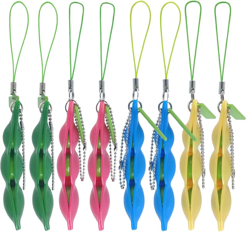Pea Pod Fidget Keychain Toy for Stress Relief, Kids & Adults