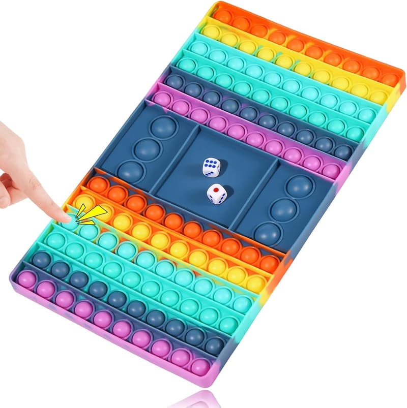Pop Chess Fidget Board Game with Dices for Kids and Adults