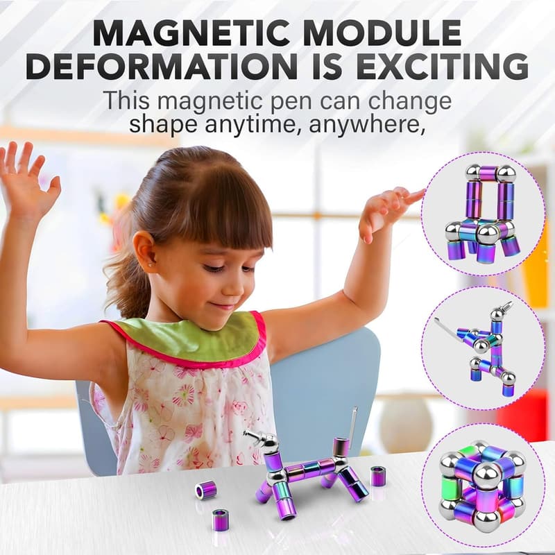 Magnetic Fidget Pen - Colorful Spinner Toy for Office & Study