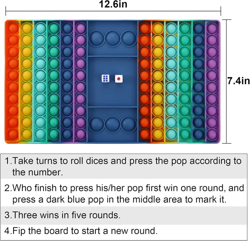 Math Fidget Toy for Kids - Pop Board Multiplication Game