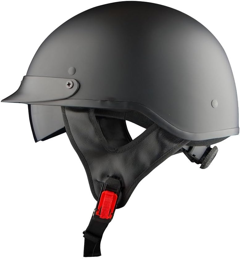 Half Face Motorcycle Helmet with Retractable Smoked Visor