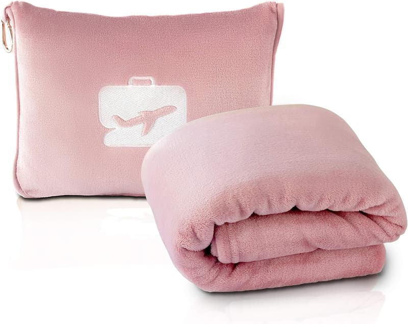Travel Blanket Set - Ultra-Soft Compact Pillow with Carry Case