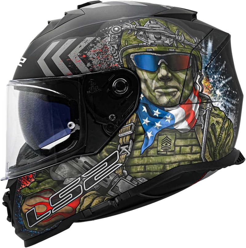 Full Face Motorcycle Helmet with Sun Shield - LS2 Assault