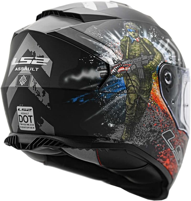Full Face Motorcycle Helmet with Sun Shield - LS2 Assault