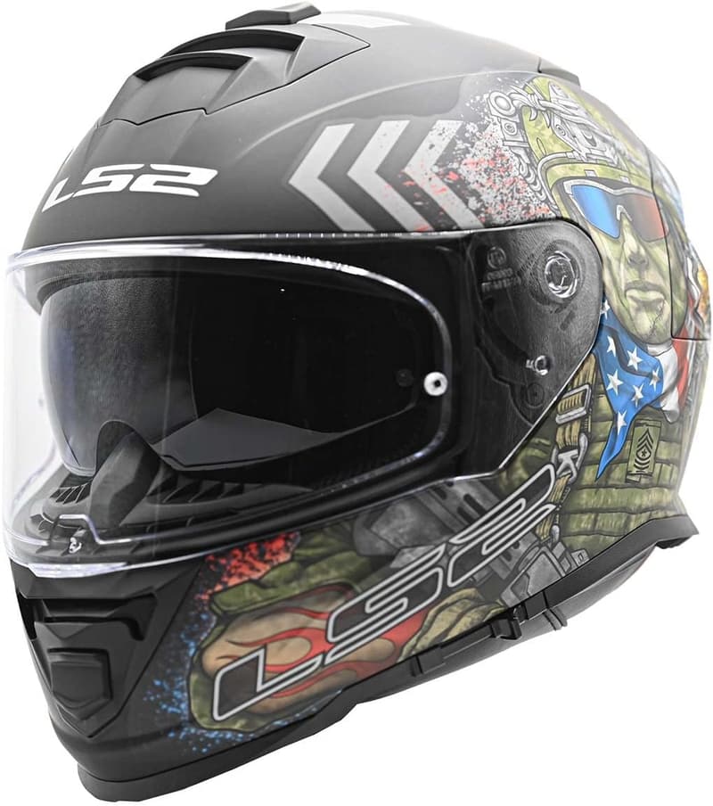 Full Face Motorcycle Helmet with Sun Shield - LS2 Assault