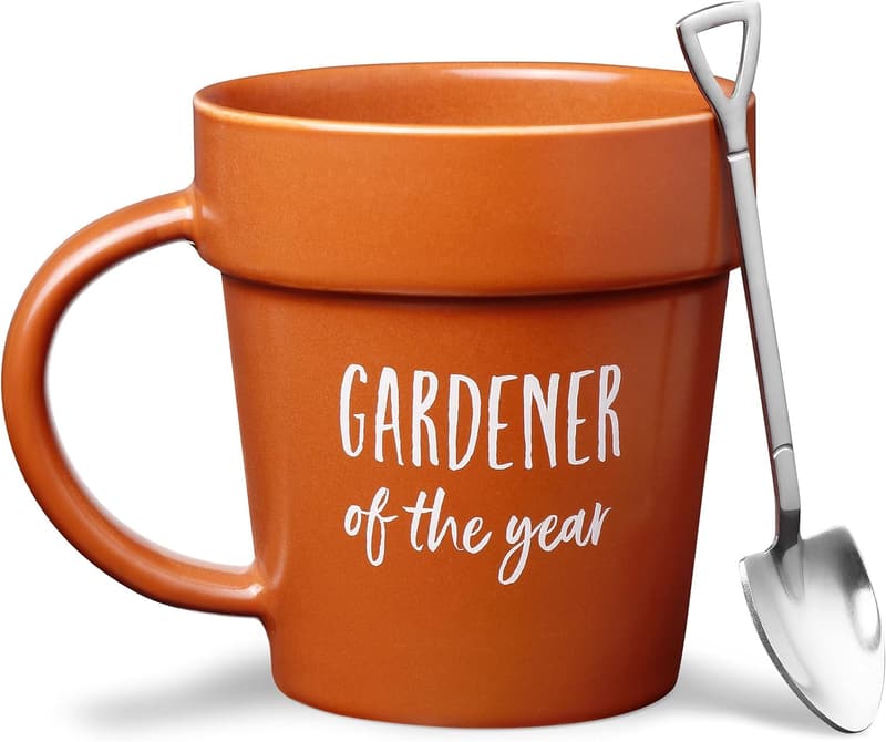 Gardener Coffee Mug with Shovel Spoon – Gift for Gardeners