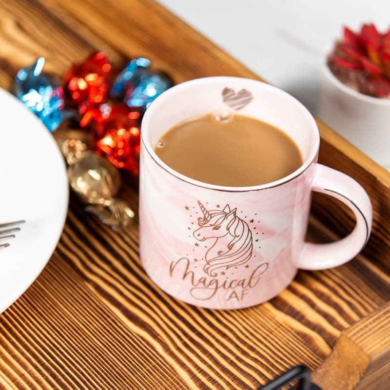 Magical Unicorn Coffee Mug for Women - 11.5oz Pink Ceramic